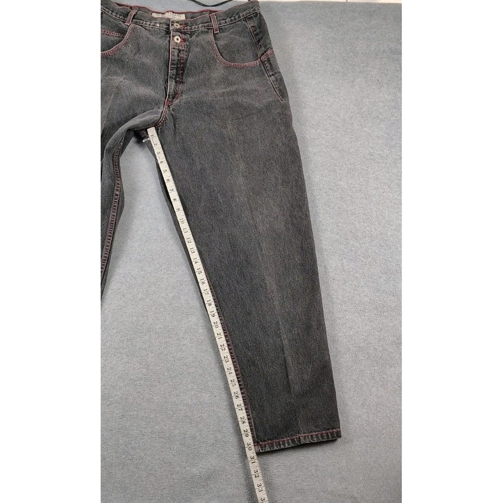 Guess Jeans Style 39075 Made In The USA Triangle Black Wash Red Stitching 38X31 - Picture 11 of 15